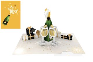 Origamo - Pop Up Greeting Card - Kirigami Collection - Prosecco