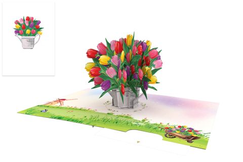 Origamo - Pop Up Greeting Card - Kirigami Collection - Tulips