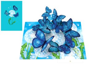 Origamo - Pop Up Greeting Card - Kirigami Collection - Blue Butterflies