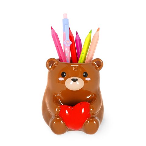 Legami - Ceramic Pen Holder - Desk Friends - Teddy Bear