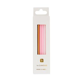 Talking Tables - Straight Candles 10cm - Pack of 16 - Pink