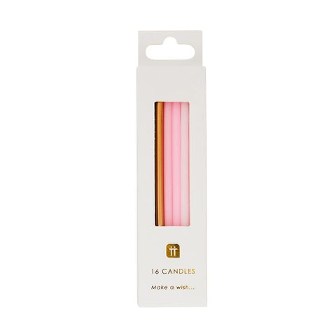 Talking Tables - Straight Candles 10cm - Pack of 16 - Pink