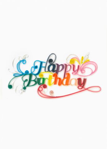 Origamo - Quilling Greeting Card - Filigrana Collection - Happy Birthday Colour