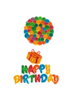 Origamo - Quilling Greeting Card - Filigrana Collection - Happy Birthday Flying Gift