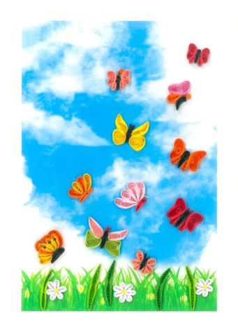 Origamo - Quilling Greeting Card - Filigrana Collection - Butterflies