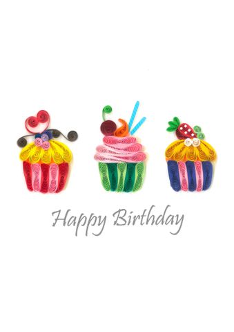 Origamo - Quilling Greeting Card - Filigrana Collection - Cupcakes