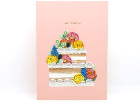 Origamo - Quilling Greeting Card - Filigrana Collection - Flowers Cake