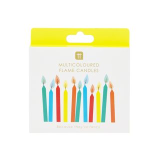 Talking Tables - Candles With Coloured Flames - Pack of 12 - Rainbow