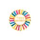 Talking Tables - Happy Birthday Badge - Rainbow Paper With Gold Foil Detail