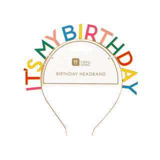 Talking Tables - It's My Birthday Headband - Alloy - Rainbow