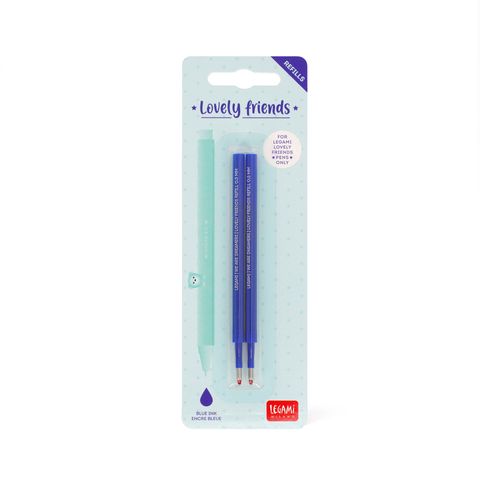 Legami - Lovely Friends Gel Pen Refills Pack of 2 - Blue Ink