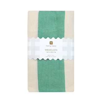 Talking Tables - Stripe Tablecloth - Extra Large - Fabric - Green