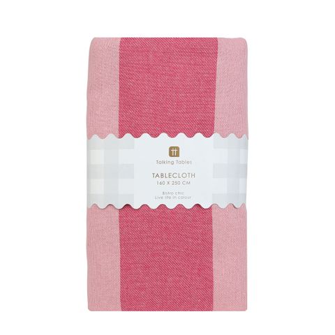 Talking Tables - Stripe Tablecloth - Extra Large - Fabric - Pink