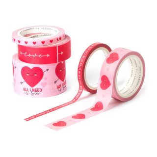 Legami - Set of 5 Paper Sticky Tapes - Heart - (Ships as Display Pack of 6 TAPKIT5)