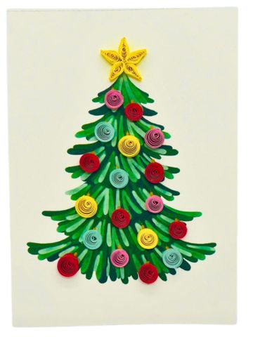 Origamo - Quilling Mini Christmas Card - Filigrana Collection - Colourful Christmas Tree