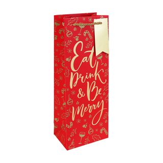Eurowrap - Be Merry - Bottle Gift Bag
