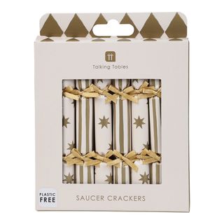 Talking Tables - Mini Saucer Crackers - 4.9 Inch - Gold - Set of 8