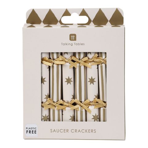 Talking Tables - Mini Saucer Crackers - 4.9 Inch - Gold - Set of 8