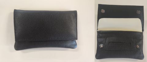 TOBACCO POUCH LEATHER  BLACK