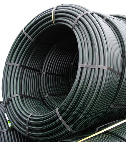 Rural Poly 2" x 50m Roll Green Stripe PN8 Pe100