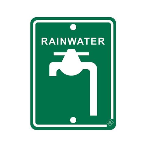 Rainwater Sign Green 70mm X 92mm
