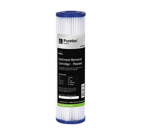 Puretec 10'' x 2.5'' 20 um Sediment Filter Cartridge (Pleated)