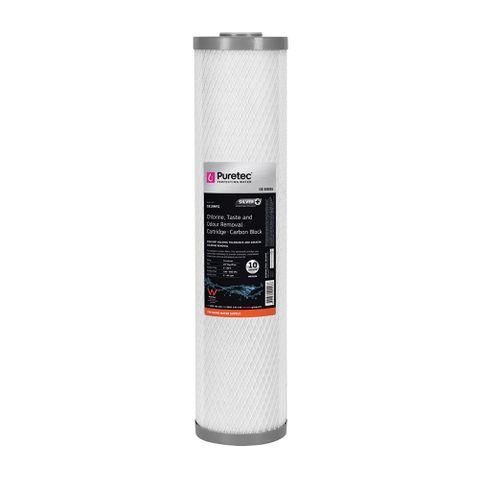 Puretec 20'' x 4.5" 10 um B/B Filter Cartridge Silver Impregnated (Carbon Block)