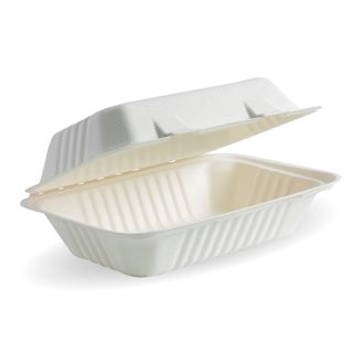 Biopak BioCane 9 x 6 x 3 White Clam (Snack Pack)