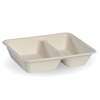 2 Compartment Base Natural 240x180x50mm 530/380ml ctn/500