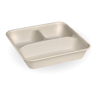 BioCane Large 3 - Compartment Dinner Tray 232mm 232mm x 46mm  ctn/300