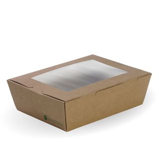 Biopak Large Kraft Window Lunch Box