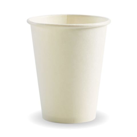 Biopak 12oz White Single Wall Cups