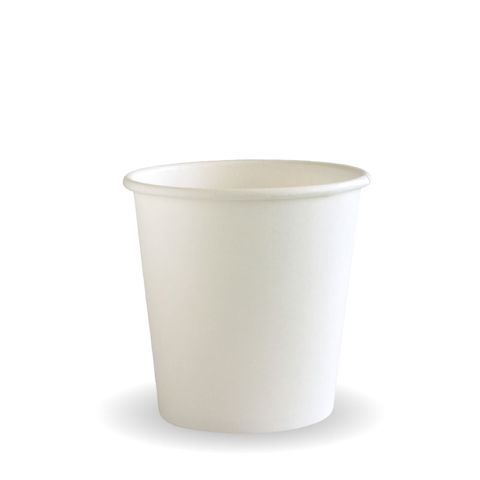 BioPak 4oz Single Wall White Cups