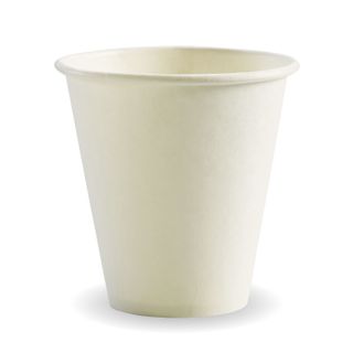 BioPak 8oz (90) Single Wall White Cups