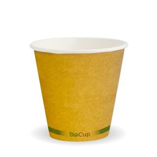 BioPak 8oz Kraft Green Stripe Single Wall Uni Cup