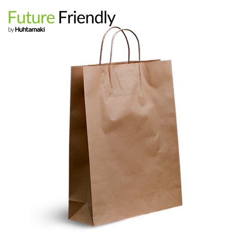 Midi Brown Kraft Twist Handle Bags 420 x 320 x 100 ( medium ) ctn/250 bundle/50