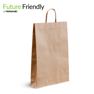 Medium Brown Kraft Twist Handle Bags 480 x 340 x 110 ( Large ) ctn/250 bundle/50