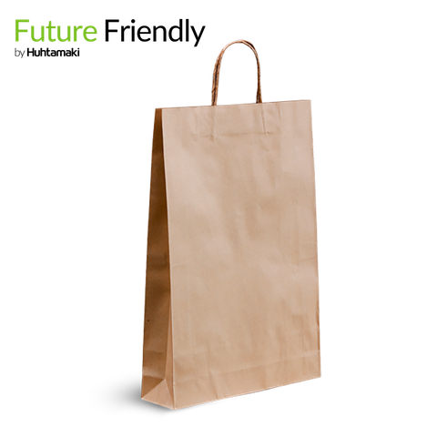 Medium Brown Kraft Twist Handle Bags 480 x 340 x 110 ( Large ) ctn/250 bundle/50