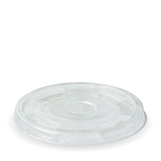 300-700ml Flat straw hole clear biocup LID with half moon slot.    ctn/1000    slv/100