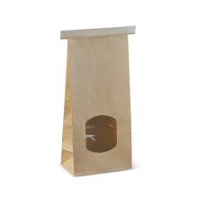 Detpak Medium (Brown) Window Tin-Tie Bag    ctn/400            246(L) x 115(W) x 72(G) mm 4.5(W) x 2.8(G) x 9.7(L) in