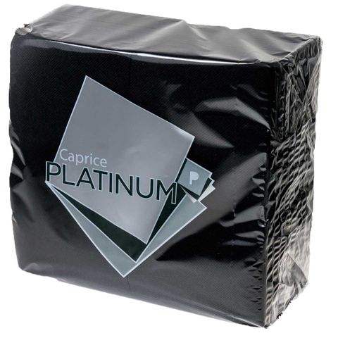 Platinum Quilted Dinner Napkin Black GT 1/8 Fold   ctn/500
