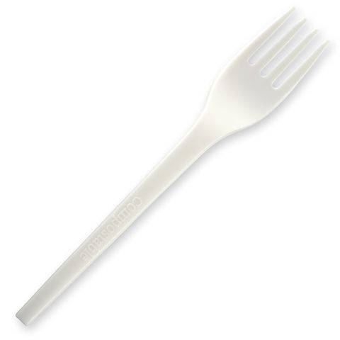 Biopak 6.5" Bioplastic Fork  ctn/1000