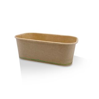 PLA  Coated Kraft Rectangular Container 750ml ctn/300
