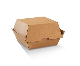Burger Box - Brown Kraft 105mm x 102mm x 85mm