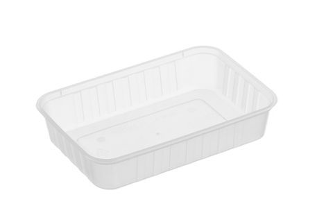 500ml Genfac Ribbed Rectangle Container   184mm x 125mm x 38mm