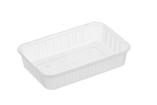 500ml Genfac Ribbed Rectangle Container   184mm x 125mm x 38mm
