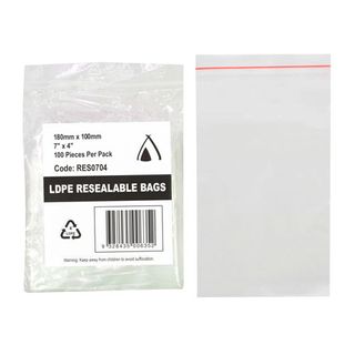 Resealable Bag  180 x 100mm  (7 X 4)