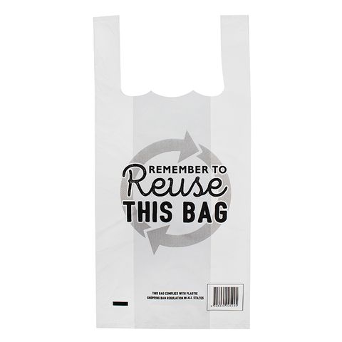 Small Reusable Singlet Bag 380mm x 200mm + 100   Ctn/1500      Pk/100