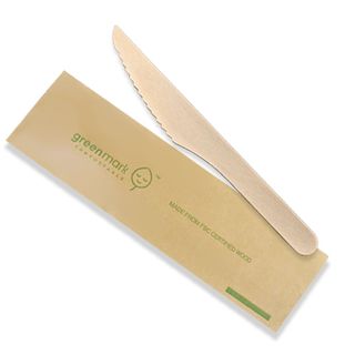 Wooden Knife 165mm Individually Wrapped ctn/500