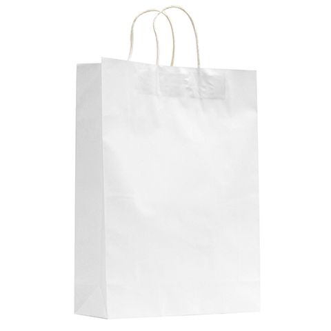 Midi White Paper Twist Handle Bags (old medium) 420 x 320 x 110 ctn/250 bundle/50